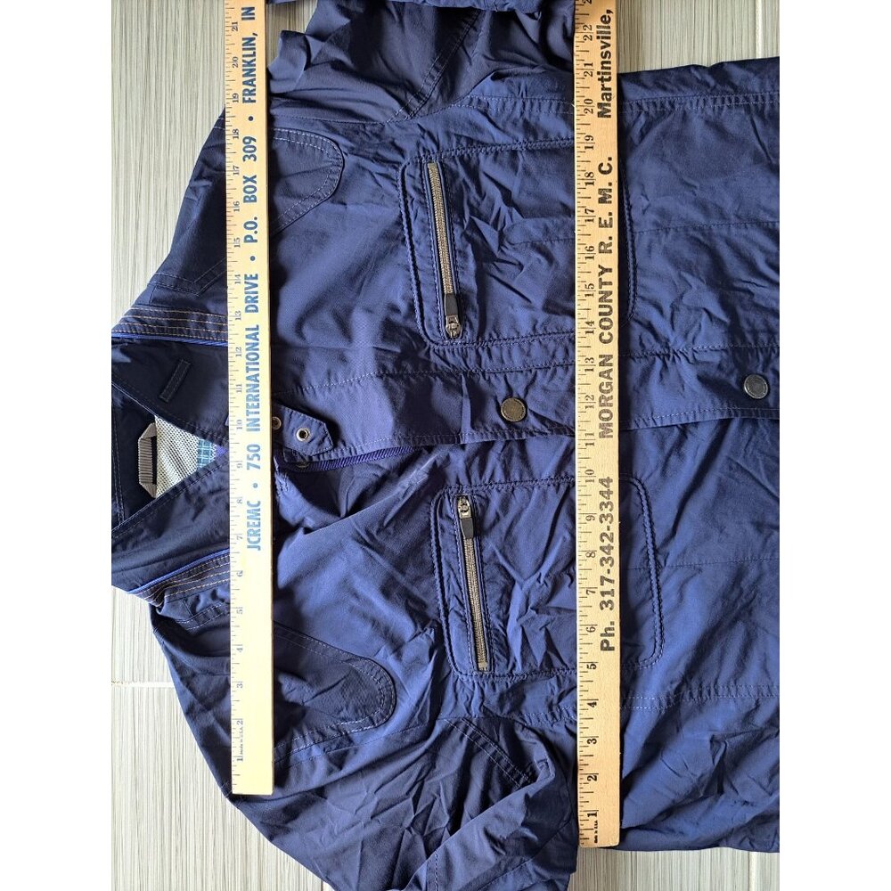 Tommy Bahama Rain Jacket Men's Navy Lightweight Raincoat Snap Zipper Large - Picture 7 of 11